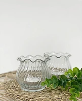 S/2 Ruffle Candle Holders