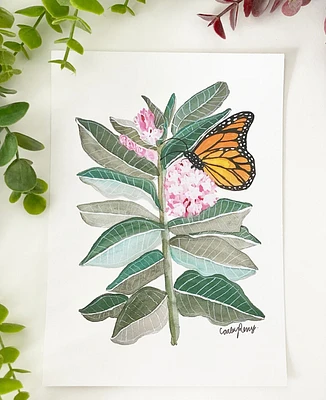 Monarch Butterfly & Milkweed Art Print