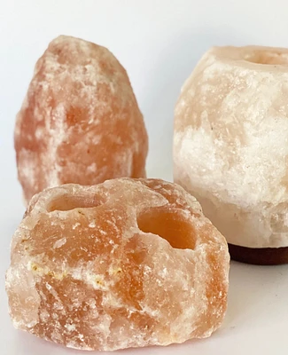 Himalayan Salt Rock T-light Holders