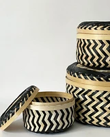 S/3 Debs Bamboo Basket with Lids