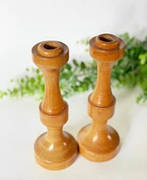 Wooden Taper Candle Stick Sets