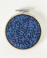 Navy Flowers Hoop Art