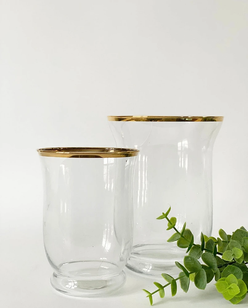 Jans Gold Rimmed Candle Holders