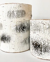 Faux Birch Log Risers