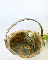 Brass Dish Leaf with Handle