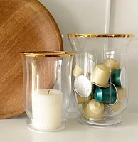 Jans Gold Rimmed Candle Holders