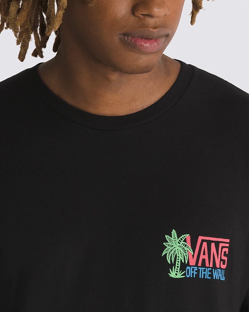 Playeras Vans Palm Lines Ss Look Negro/Rojo