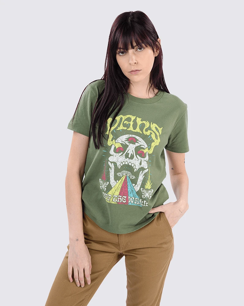 Playeras Skull Saucer Crew Verde