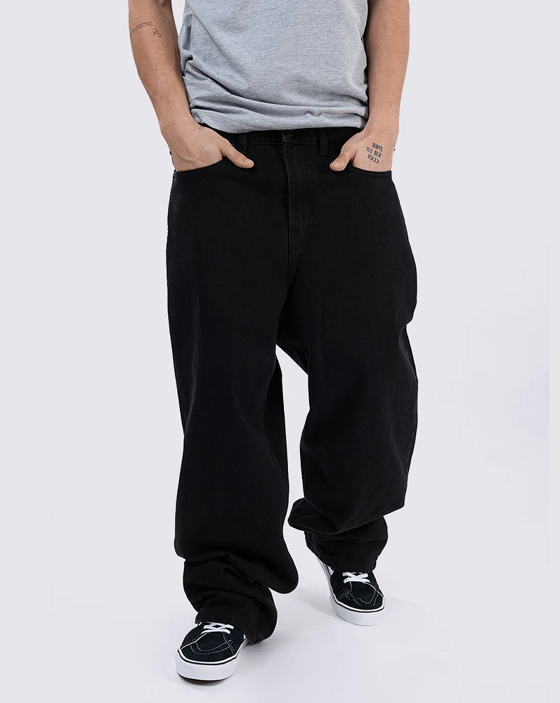 Pantalones Check-5 Baggy Denim Pant Look Negro