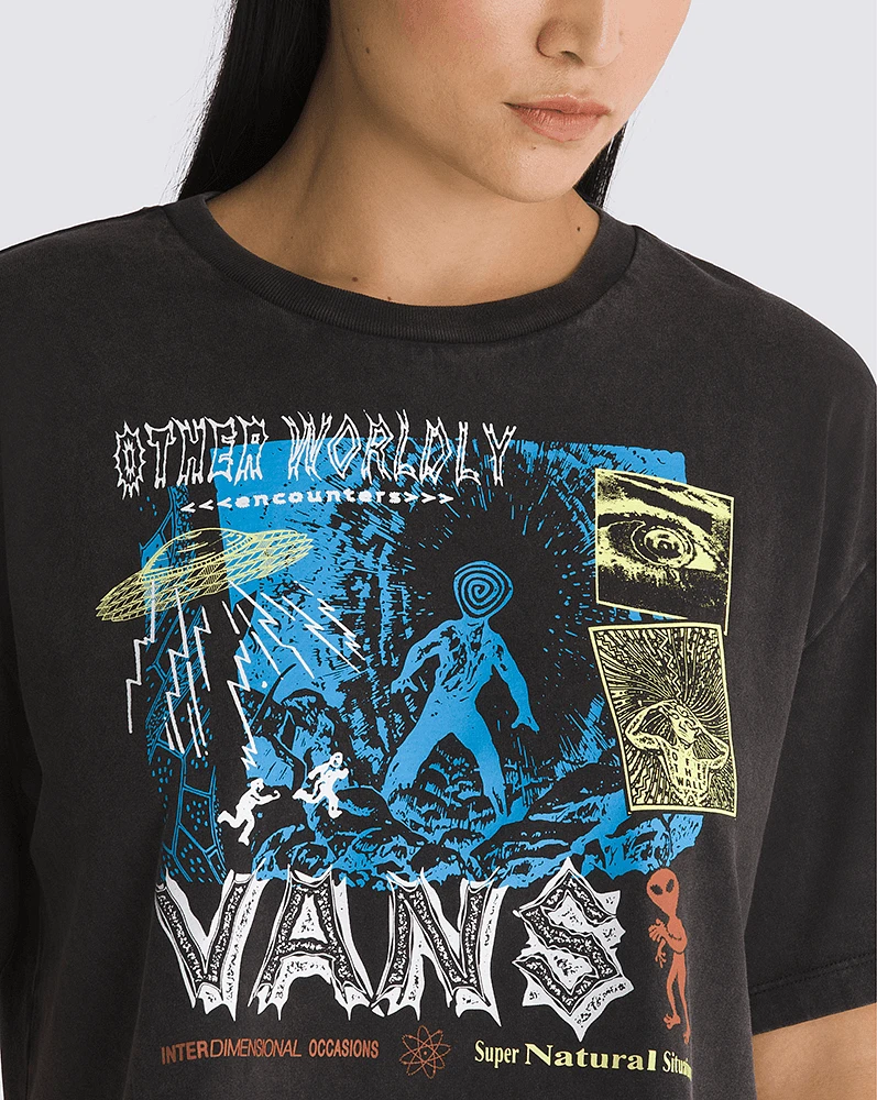 Playeras Vans Super Natural Relax Crop Negro/Azul