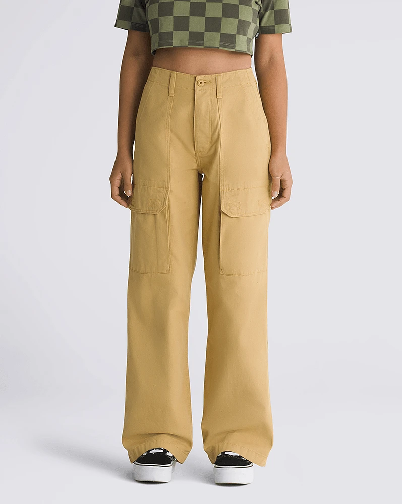 Pantalones Arroyo Wide Leg Cargo Look Amarillo