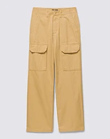 Pantalones Arroyo Wide Leg Cargo Look Amarillo