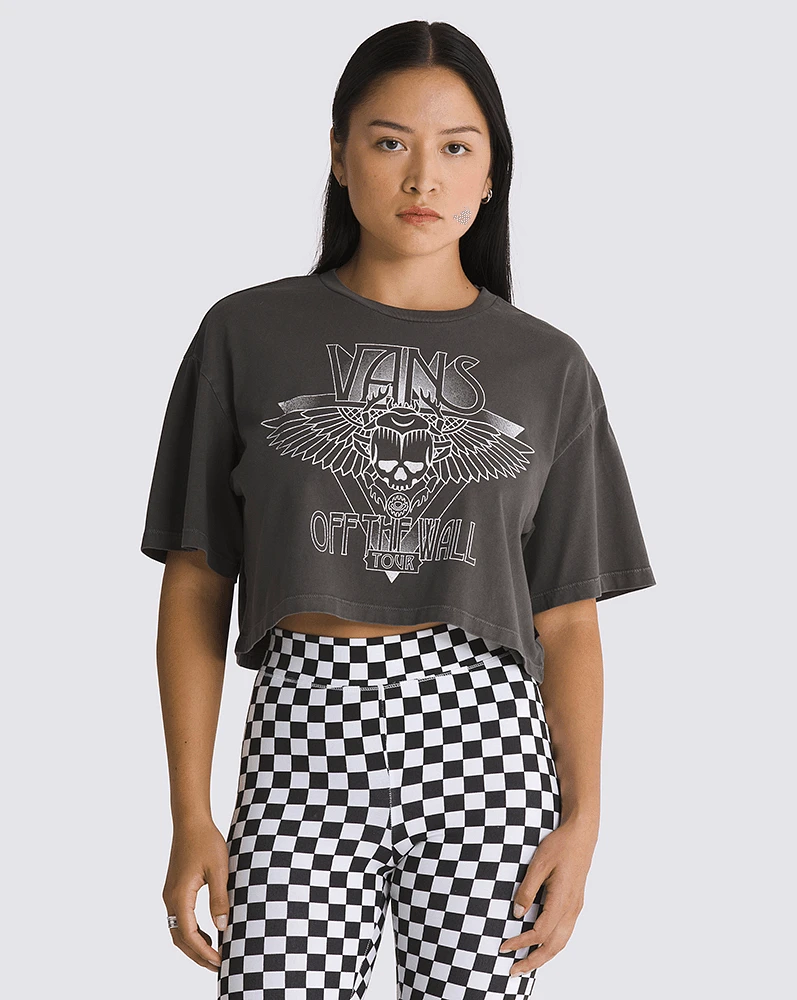 Playeras Never Gone Relax Crop  Gris