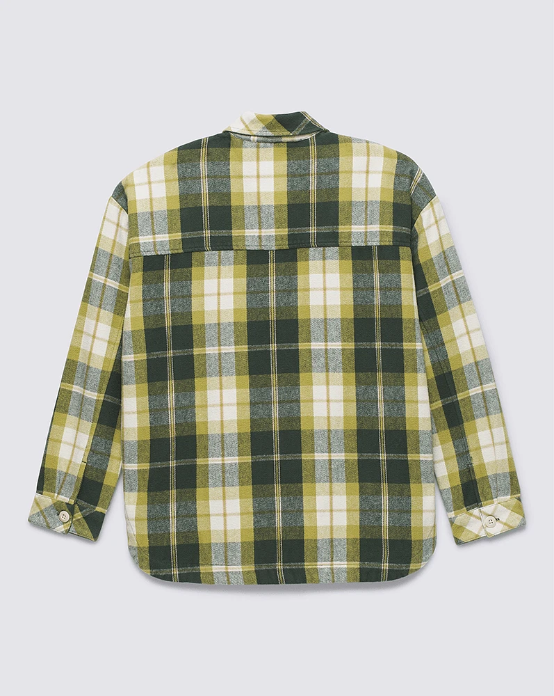 Franelas Eliza Ii Os Woven Shacket Verde/Amarillo