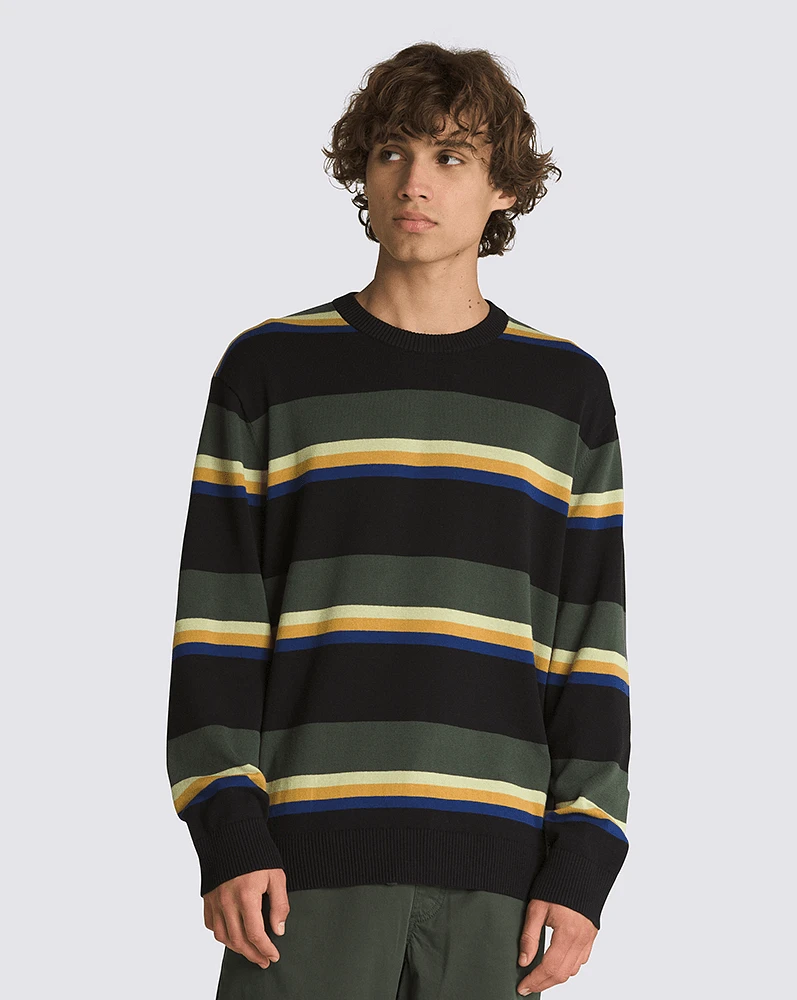 Suéteres Tacuba Stripe Crew Sweater Negro/Verde