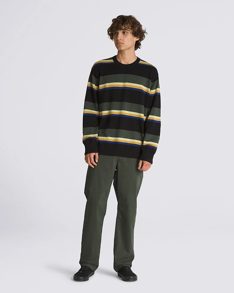 Suéteres Tacuba Stripe Crew Sweater Negro/Verde