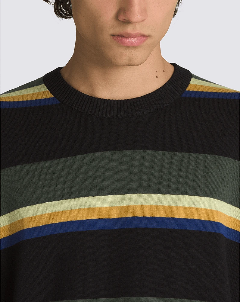 Suéteres Tacuba Stripe Crew Sweater Negro/Verde