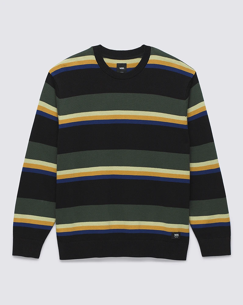 Suéteres Tacuba Stripe Crew Sweater Negro/Verde