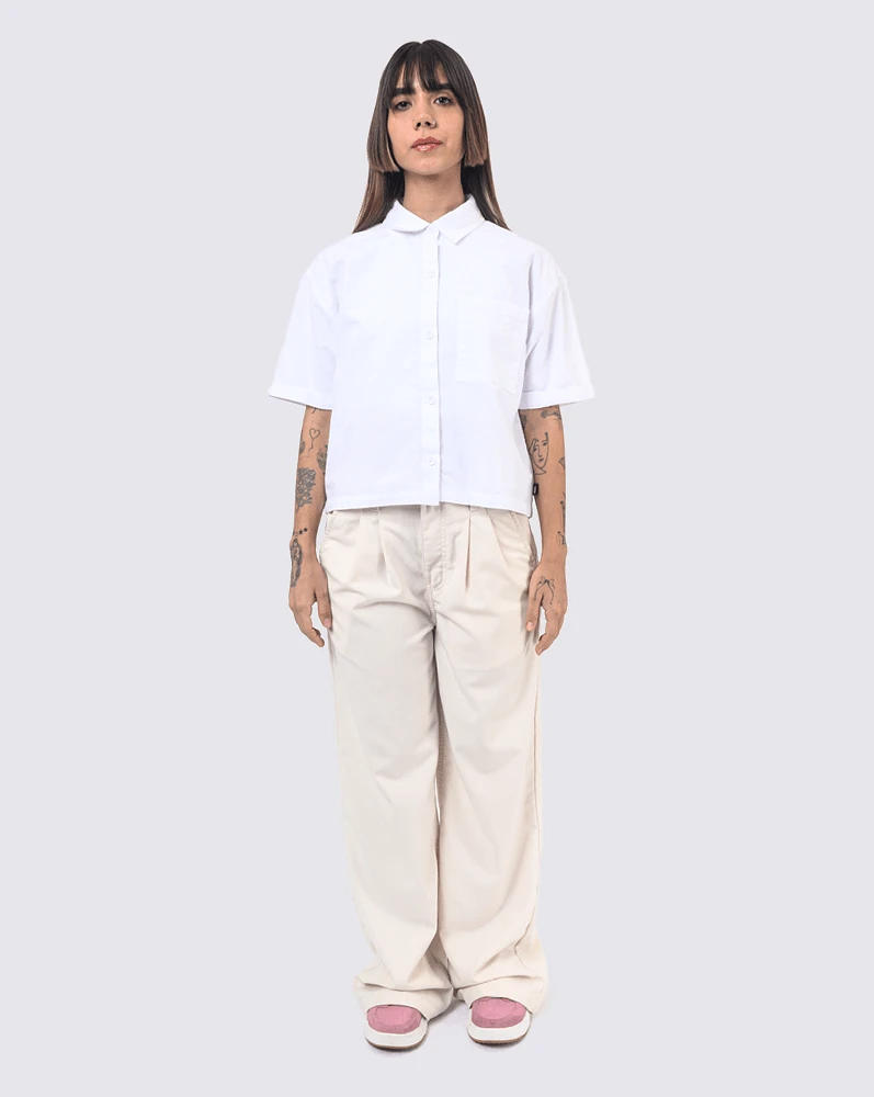 Pantalones Alder Relaxed Pleated Look Beige