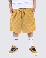 Shorts Range Checkbrd Cord Loose Look Café