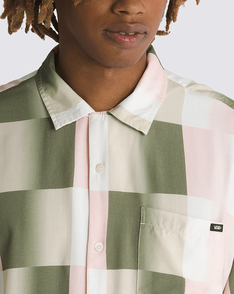 Camisas Emory Ss Woven Look Verde/Rosa