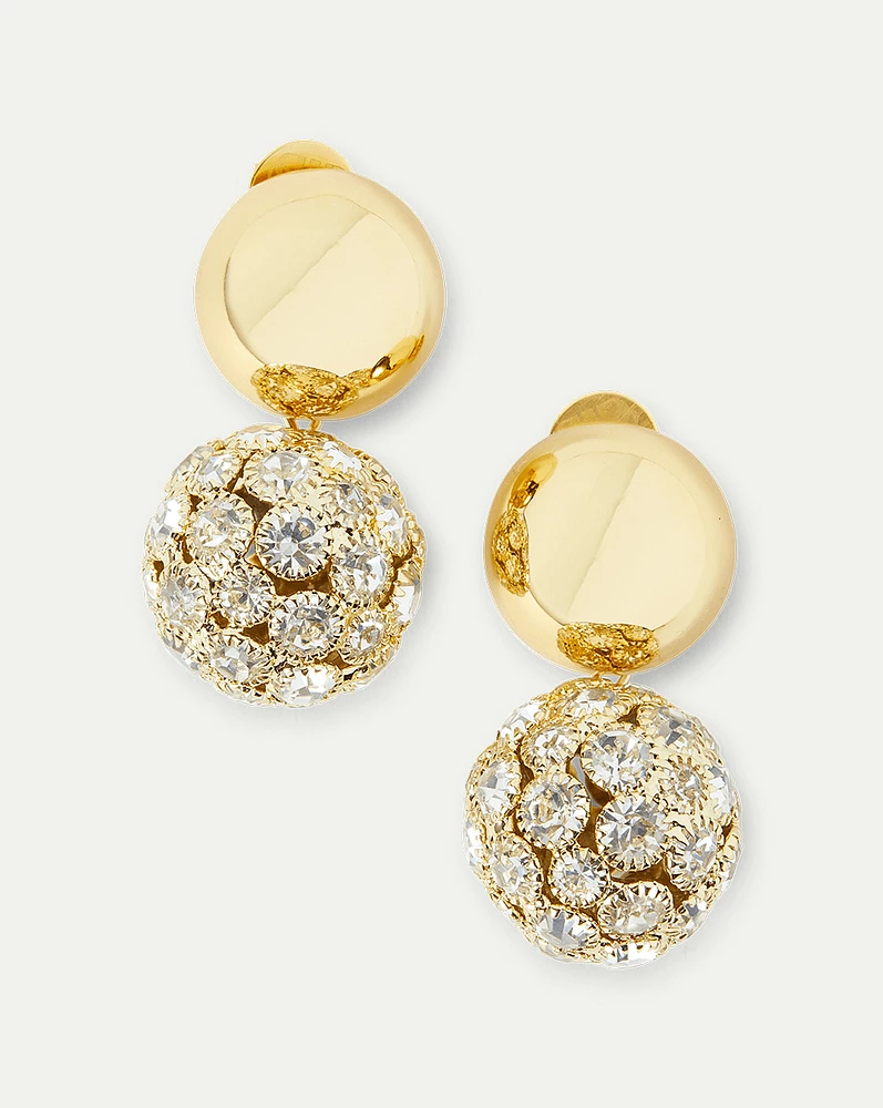 Crystal Sphere Stud Earrings in Gold | Veronica Beard