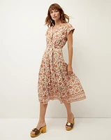 Lexington Floral Block-Print Dress | Veronica Beard