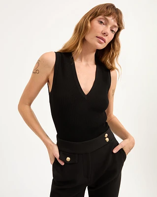 Sid Knit Tank Top in Black | Veronica Beard