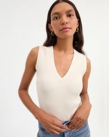 Sid Knit Tank Top in Off-White | Veronica Beard