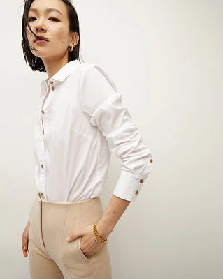 Libby Poplin Button-Down Shirt | Veronica Beard