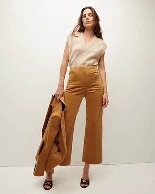 Dova Khaki Corduroy Pant | Veronica Beard