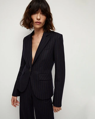 Tyra Pinstriped Dickey Jacket | Veronica Beard