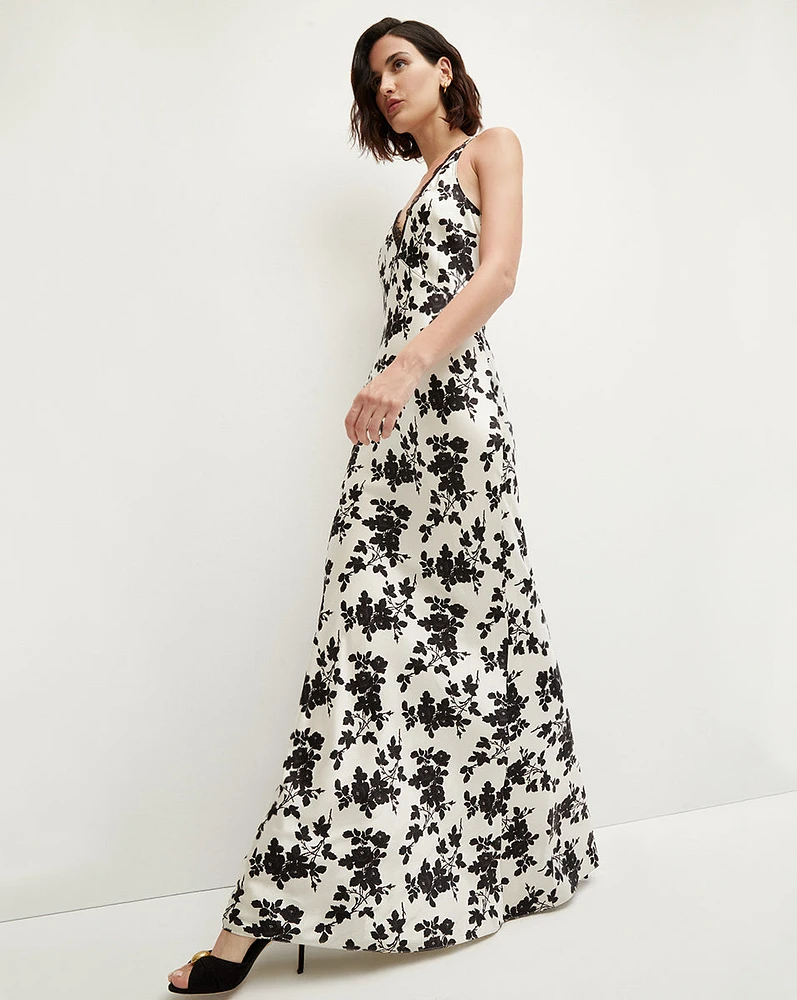 Hamina Floral Silk-Charmeuse Dress | Veronica Beard