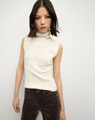 Mazzy Cashmere Turtleneck in Ivory | Veronica Beard