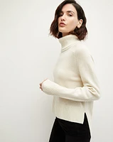 Lerato Chasmere Turtleneck Sweater in Ivory | Veronica Beard