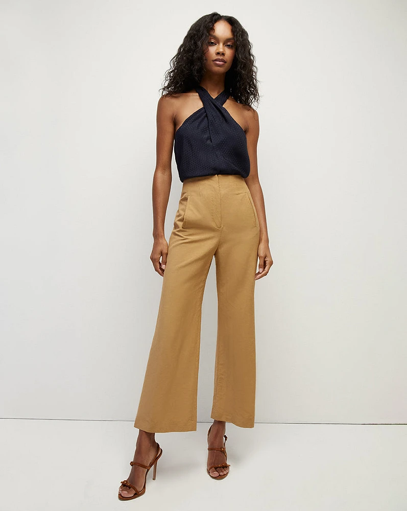 Dova Linen-Blend Wide-Leg Pant | Veronica Beard