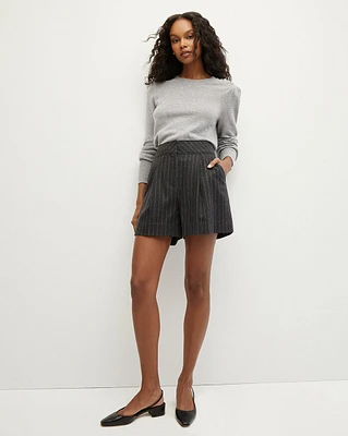 Haina High-Waisted Pinstripe Shorts | Veronica Beard