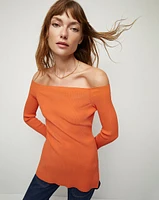 Derick Ribbed Off-the-Shoulder Pullover Top | Veronica Beard