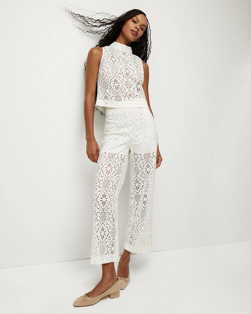 Kehlani Floral Lace Wide-Leg Pant | Veronica Beard