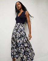 Norris Floral Pleated Midi Skirt | Veronica Beard