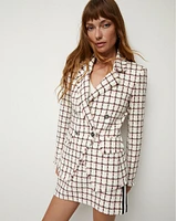 Taja Graphic Double-Breasted Tweed Jacket | Veronica Beard