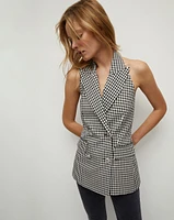 Enfield Gingham Halter Vest | Veronica Beard