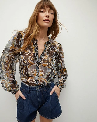 Ashlynn Paisley Silk Georgette Top | Veronica Beard