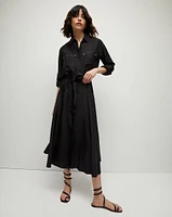 Camille Black Silk Shirt Dress | Veronica Beard