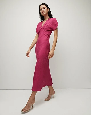 Seymour Wildberry Silk V-Neck Dress | Veronica Beard