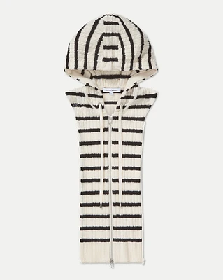 Bunny Striped Cashmere Hoodie Dickey | Veronica Beard