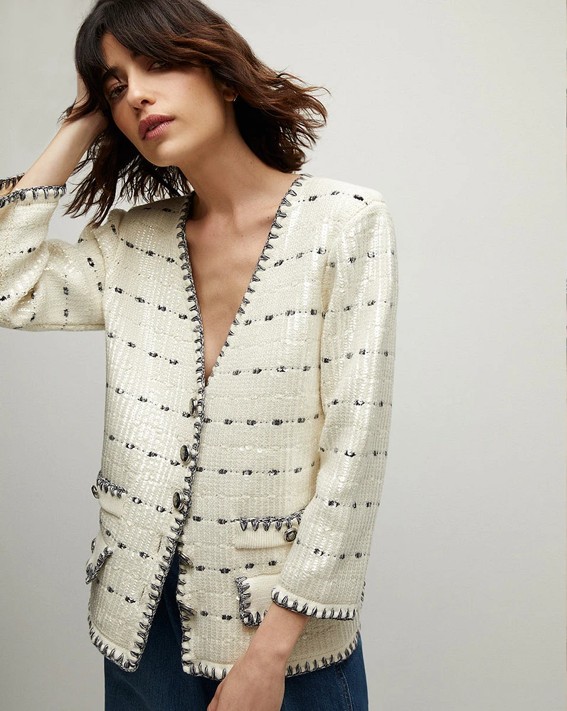 Ceriani Knitted Sequin Jacket | Veronica Beard