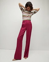 Sunny Wide-Leg Twill-Linen Pant | Veronica Beard