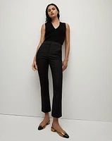 Tani High-Rise Black Crop Pant | Veronica Beard