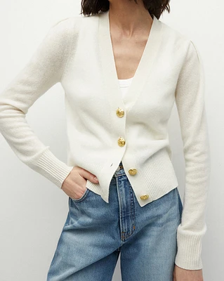 Solene Cashmere Cardigan in Ivory | Veronica Beard